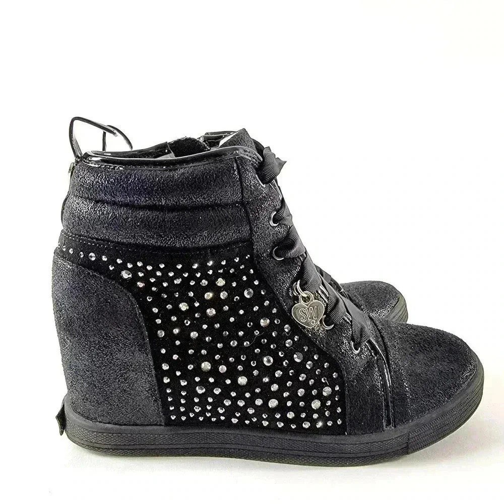 Stuart Weitzman Vance Clare Black Sneaker Shootie Bootie - Picture 4 of 10